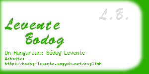 levente bodog business card